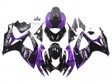 2006-2007 Suzuki GSXR 600 / GSXR 750 Motorcycle Fairing Kits - Purple Glossy Black UK