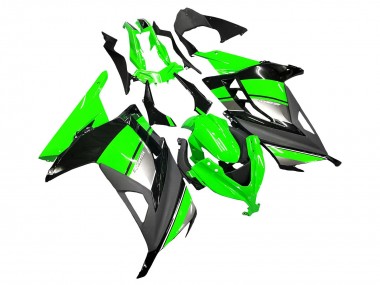 2013-2024 Kawasaki EX300 Motorcycle Fairings - Green Silver Black UK