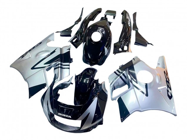 1991-1994 Honda CBR600 F2 Motorcycle Fairings - Silver Glossy Black UK