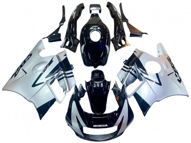 1991-1994 Honda CBR600 F2 Motorcycle Fairings - Silver Glossy Black UK