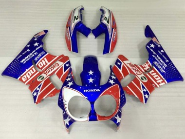 1992-1993 Honda CBR900RR 893 Motorcycle Fairings - White Red Blue Star Castrol UK