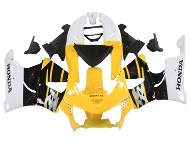 1998-1999 Honda CBR900RR 919 Motorcycle Fairings - White Yellow Glossy Black UK
