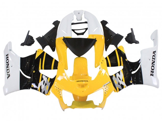 1998-1999 Honda CBR900RR 919 Motorcycle Fairings - White Yellow Glossy Black UK