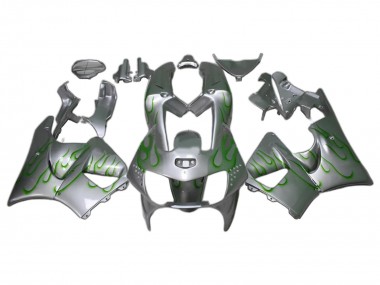 1998-1999 Honda CBR900RR 919 Motorcycle Fairings - Silver Green Flame UK