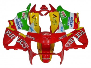 1998-1999 Honda CBR900RR 919 Motorcycle Fairings - Red Yellow Green White Fortuna Castrol UK