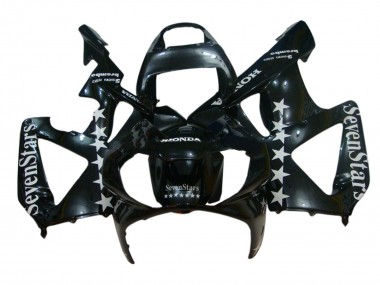 2000-2001 Honda CBR900RR 929 Motorcycle Fairings - Glossy Black White SevenStars UK