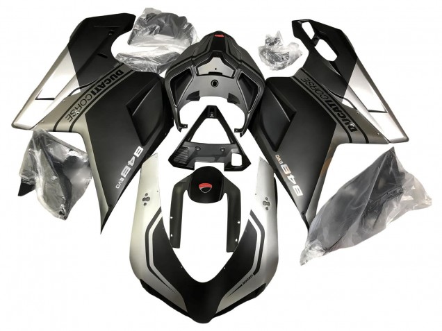 2007-2014 Ducati 848 Motorcycle Fairings - Silver Matte Black UK