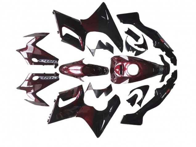 2002-2006 Honda CBR125R Motorcycle Fairings - Glossy Black Red Flame UK