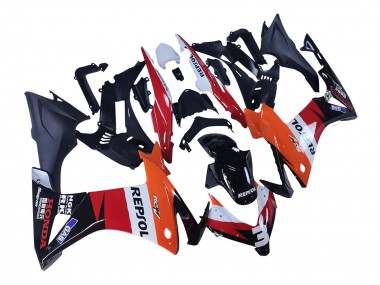 2013-2015 Honda CBR500R Motorcycle Fairings - Orange White Red Glossy Black Repsol 3 UK