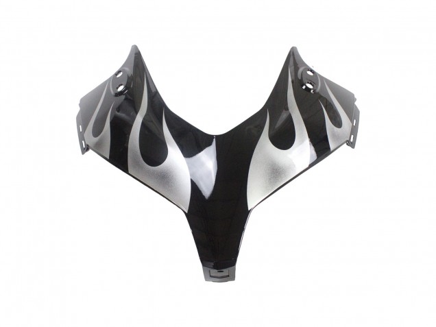 2013-2015 Honda CBR500R Motorcycle Fairings - Glossy Black Silver Flame UK