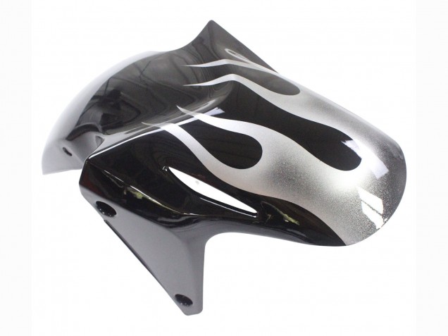 2013-2015 Honda CBR500R Motorcycle Fairings - Glossy Black Silver Flame UK