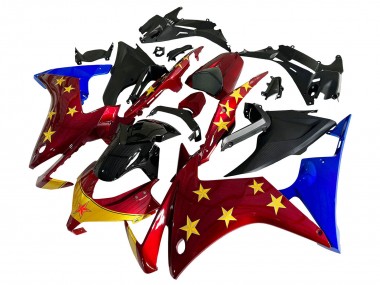2013-2015 Honda CBR500R Motorcycle Fairings - Red Blue Yellow Star UK