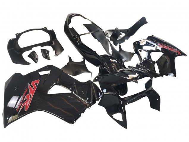 1998-2001 Honda VFR 800 Motorcycle Fairings - Glossy Black Red Decal UK
