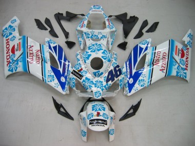 2004-2005 Honda CBR1000RR Motorcycle Fairings - White Blue Snow Nastro Azzurro 46 UK