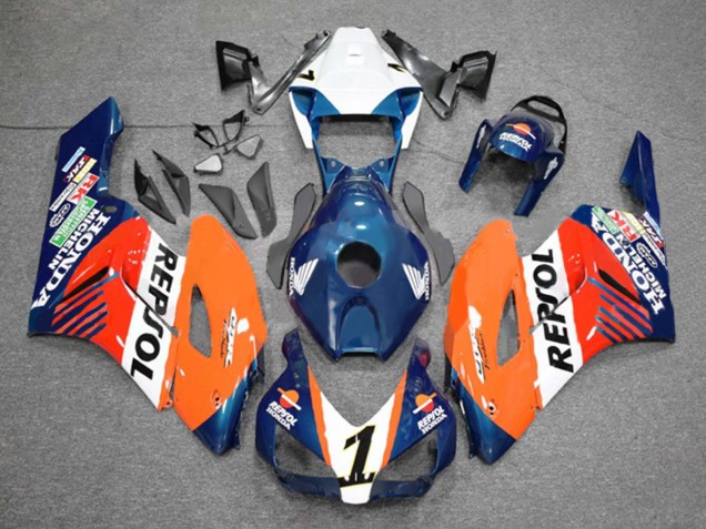 2004-2005 Honda CBR1000RR Motorcycle Fairings - Orange White Red Blue Repsol UK