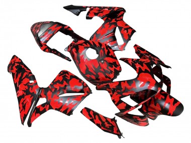 2003-2004 Honda CBR600RR Motorcycle Fairings - Black Red Grey Camouflage UK