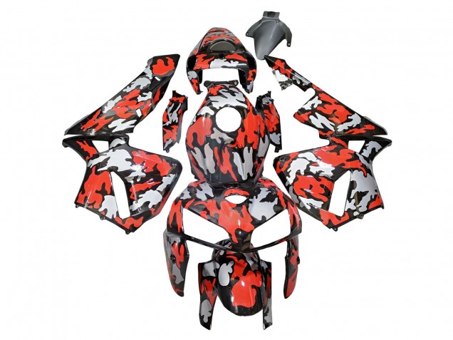 2005-2006 Honda CBR600RR Motorcycle Fairings - Black with Red Grey Camouflage UK