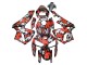 2005-2006 Honda CBR600RR Motorcycle Fairings - Black with Red Grey Camouflage UK