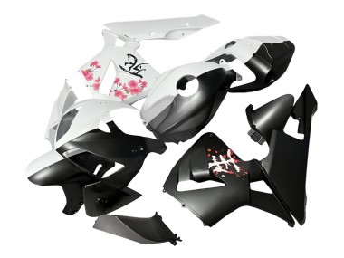 2005-2006 Honda CBR600RR Motorcycle Fairings - Black White with Cherry Blossom UK