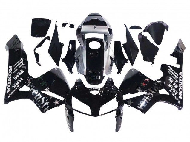 2005-2006 Honda CBR600RR Motorcycle Fairings - Black Silver SevenStars UK