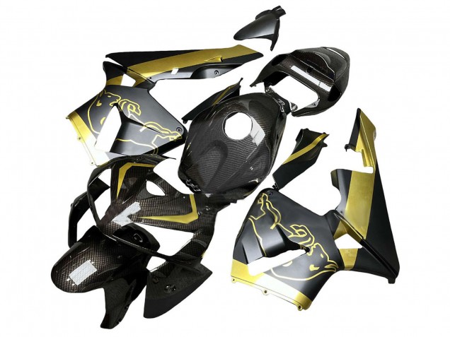 2005-2006 Honda CBR600RR Motorcycle Fairings - Black Gold Carbon Fiber UK