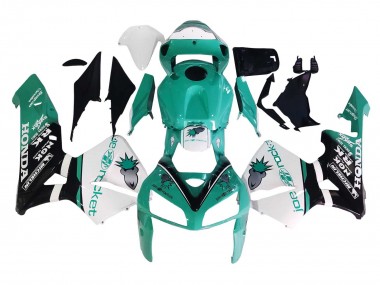 2005-2006 Honda CBR600RR Motorcycle Fairings - Light Green White Glossy Black Joe Rocket UK