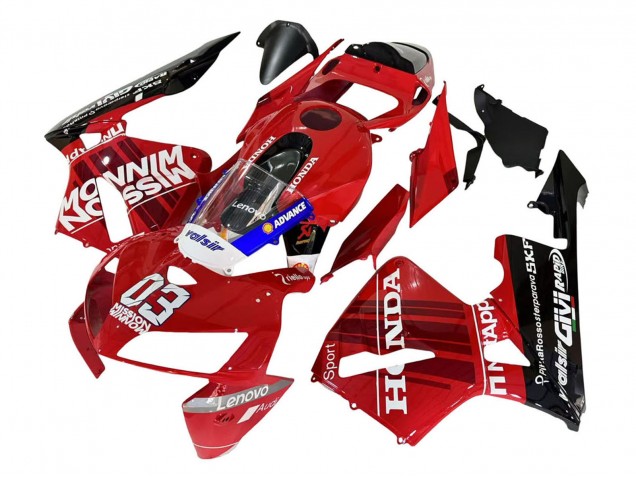 2005-2006 Honda CBR600RR Motorcycle Fairings - Red Black Valsir 03 UK