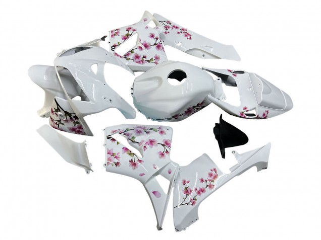 2005-2006 Honda CBR600RR Motorcycle Fairings - White with Cherry Blossom UK