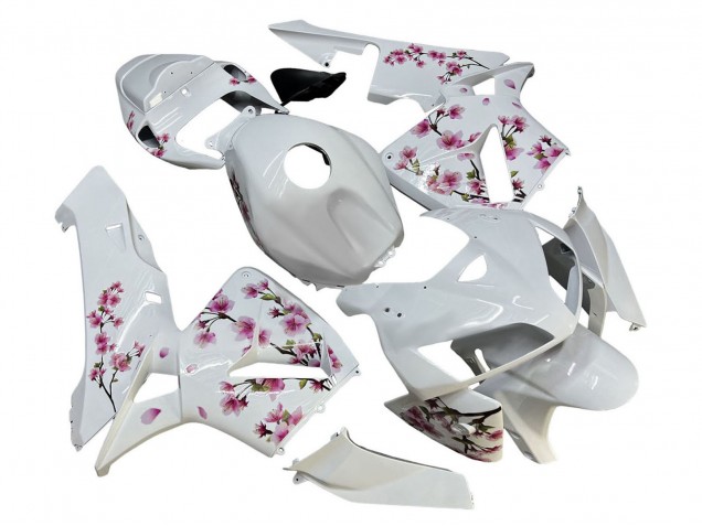 2005-2006 Honda CBR600RR Motorcycle Fairings - White with Cherry Blossom UK