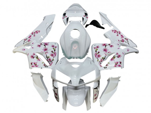 2005-2006 Honda CBR600RR Motorcycle Fairings - White with Cherry Blossom UK