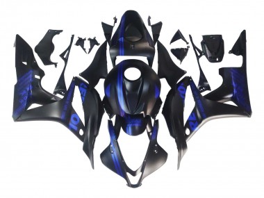 2007-2008 Honda CBR600RR Motorcycle Fairings - Matte Black Blue Repsol UK
