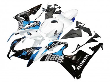 2007-2008 Honda CBR600RR Motorcycle Fairings - White Light Blue Glossy Black UK