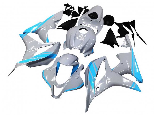 2007-2008 Honda CBR600RR Motorcycle Fairings - Glossy Grey Light Blue UK