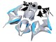 2007-2008 Honda CBR600RR Motorcycle Fairings - Glossy Grey Light Blue UK