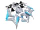 2007-2008 Honda CBR600RR Motorcycle Fairings - Glossy Grey Light Blue UK