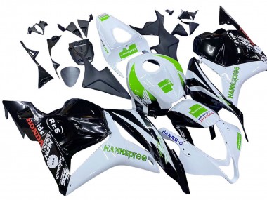 2009-2012 Honda CBR600RR Motorcycle Fairings - White Green Glossy Black Hannspree UK