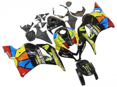2009-2012 Honda CBR600RR Motorcycle Fairings - Black Multicolor MoviStar UK