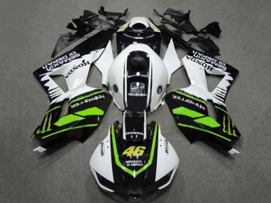 2009-2012 Honda CBR600RR Motorcycle Fairings - White Green Glossy Black Semakin Didepan Monster 46 UK