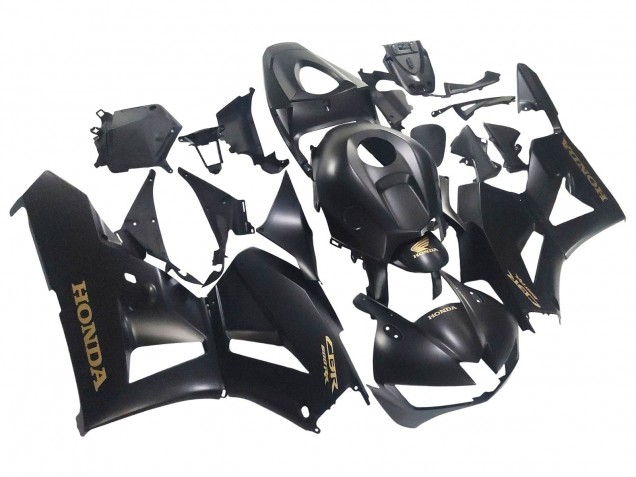 2013-2023 Honda CBR600RR Motorcycle Fairings - Matte Black Gold Decals UK