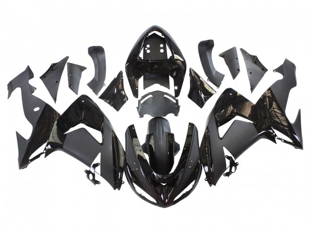 2006-2007 Kawasaki ZX10R Motorcycle Fairings - Matte Black Glossy Black UK