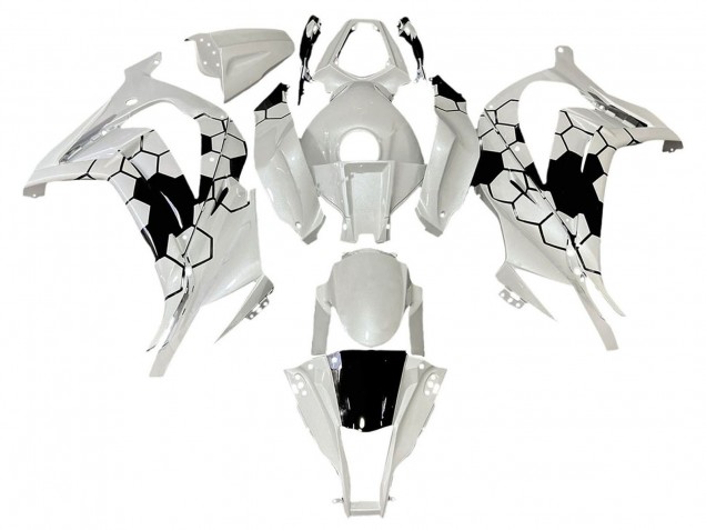 2008-2010 Kawasaki ZX10R Motorcycle Fairings - White Black UK
