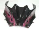 2006-2011 Kawasaki ZX14R ZZR1400 Motorcycle Fairings - Glossy Black Red Pink Flame UK