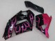 2006-2011 Kawasaki ZX14R ZZR1400 Motorcycle Fairings - Glossy Black Red Pink Flame UK