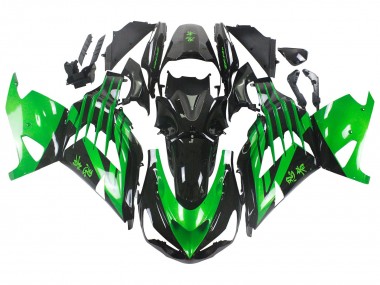 2012-2024 Kawasaki ZX14R ZZR1400 Motorcycle Fairing Kits - Green Glossy Black UK