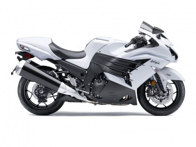 2012-2024 Kawasaki ZX14R ZZR1400 Motorcycle Fairings - White Matte Black UK