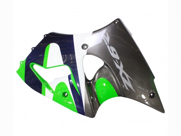 1998-1999 Kawasaki ZX6R Motorcycle Fairings - Green White Dark Blue Silver UK