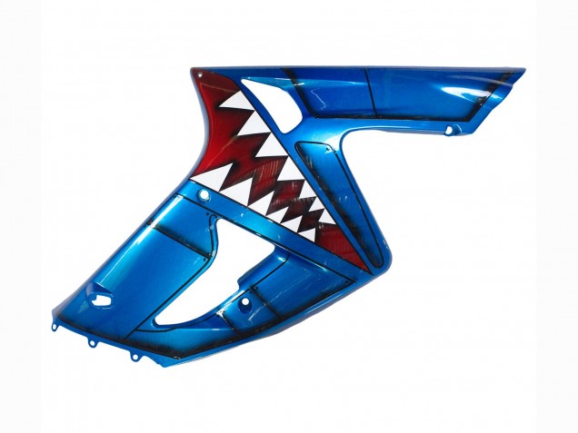 2003-2004 Kawasaki ZX6R Motorcycle Fairings - Blue White Red Shark UK