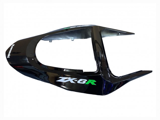 2003-2004 Kawasaki ZX6R Motorcycle Fairings - Glossy Black Green Flame UK