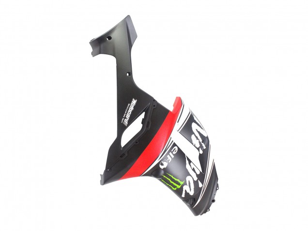2007-2008 Kawasaki ZX6R Motorcycle Fairings - Black White Red with White Snow Decal Ninja Elf UK