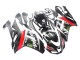 2007-2008 Kawasaki ZX6R Motorcycle Fairings - Black White Red with White Snow Decal Ninja Elf UK
